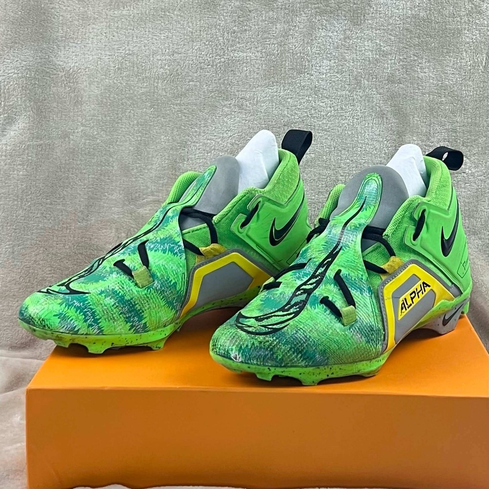 Nike Alpha Menace Elite 3 Electric Green Football Cleats FB8442-303 Mens 9